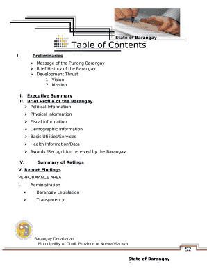 Barangay History Sample  Form