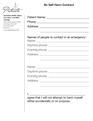 Self Harm Contract  Form