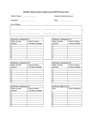 Mswo Data Sheet  Form