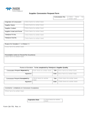 Concession Request Form