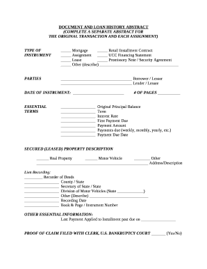 Loan Abstract Example  Form