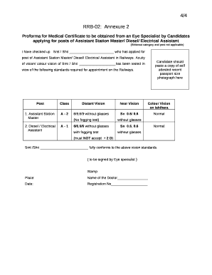 Eye Fitness Certificate PDF  Form