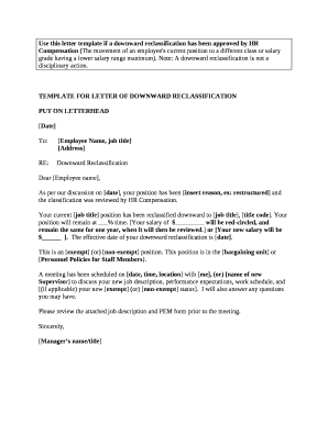 Reclassification of Position Letter  Form