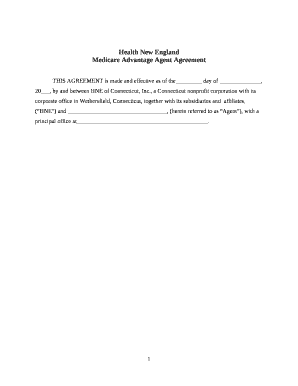 Medicare Advantage Agent Agreement Form