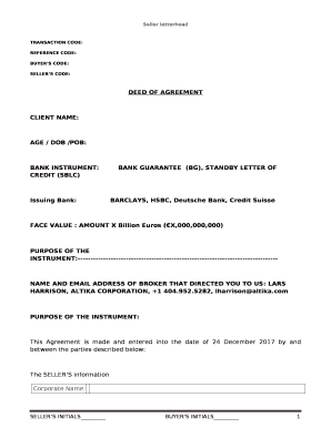 Deutsche Bank Sblc  Form