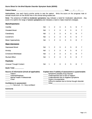 Bdss Scale  Form