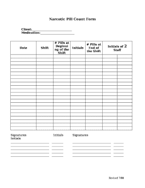 Pill Count Form