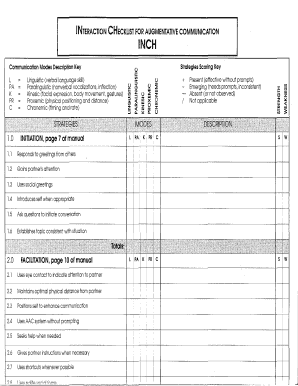 Interaction Checklist for Augmentative Communication  Form