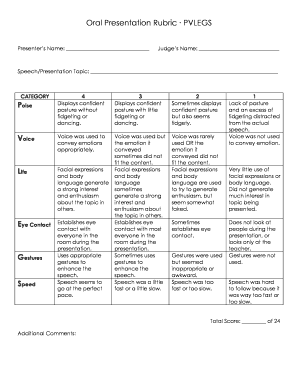 Oral Presentation Rubric PVLEGS  Form