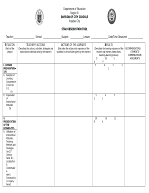 Star Observation Blank Form