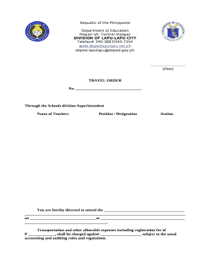 Travel Order Sample  Form