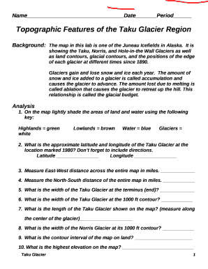 Topographic Features of the Taku Glacier Region  Form