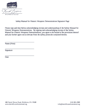 Signature Page Template  Form