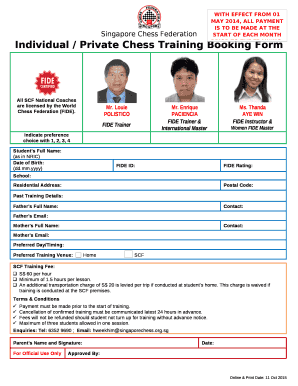 Singapore Chess Federation  Form