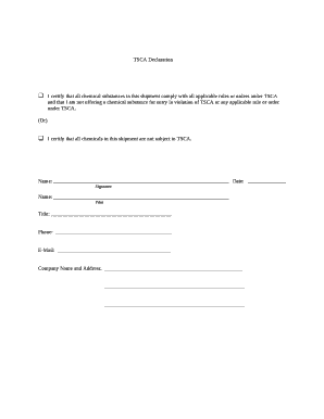 TSCA Declaration  Form