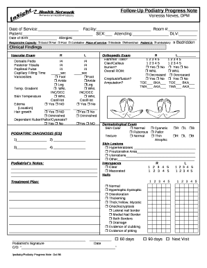 Podiatry Note Templates  Form