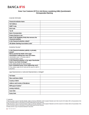 Kyc Questionnaire Template  Form