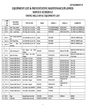 Hvac Inventory Spreadsheet  Form