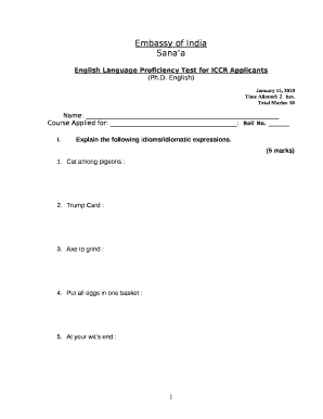 Iccr Scholarship Exam Question PDF  Form