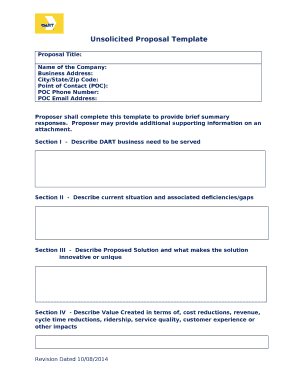 Unsolicited Business Proposal Sample PDF  Form