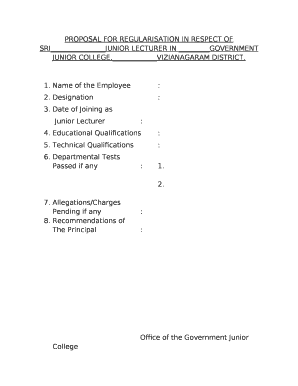 Regularisation Form for Junior Assistant