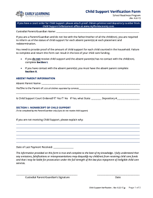 If You Have a Court Order for Child Support, Please Attach Proof  Form