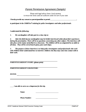 Permission Agreement Template  Form