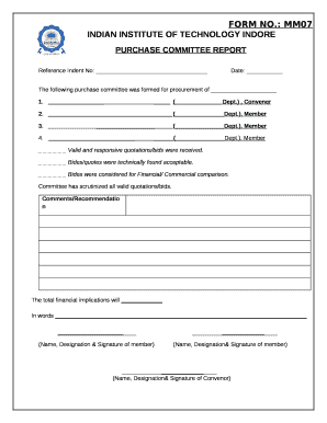 Purchase Committee Format