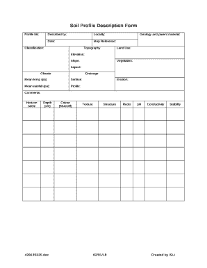 Soil Profile Description Sheet  Form