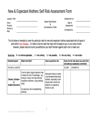 Expectant Mother and Baby Information Sheet