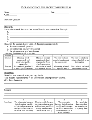Science Fair Board Template PDF  Form