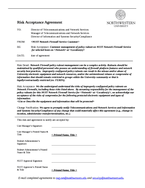 Risk Acceptance Form Template Word