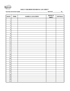 Residual Chlorin Test Templeat  Form