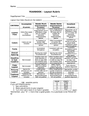 Yearbook Spread Rubric  Form