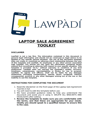 Laptop Purchase Agreement Sample  Form