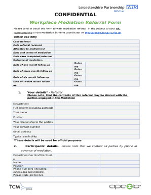 Workplace Mediation Referral Form