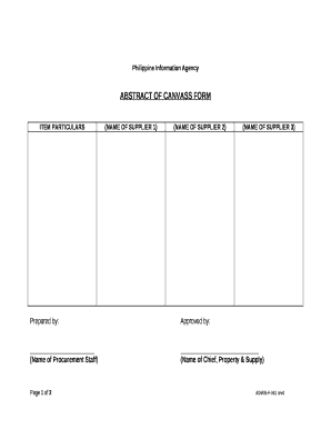 Canvass Form Template