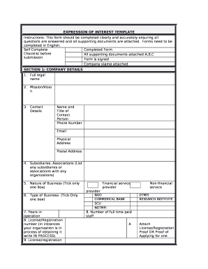 Statement of Interest World Bank  Form