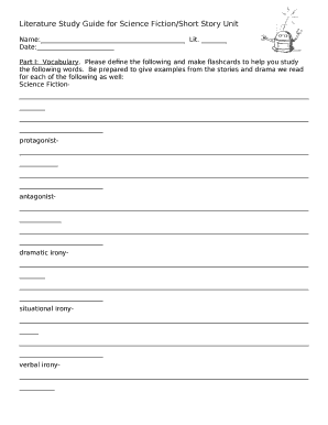 Study Guide Template PDF  Form