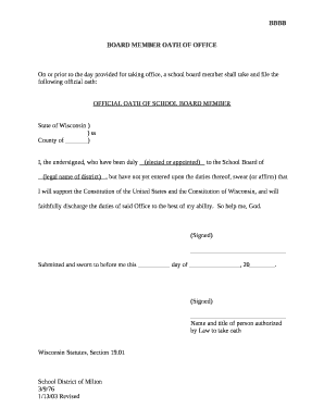 Oath of Office Sample  Form