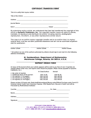 COPYRIGHT TRANSFER FORM*