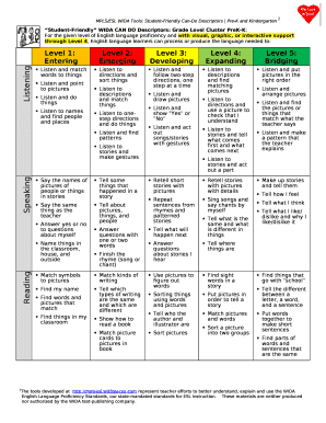 Wida Can Do Descriptors  Form