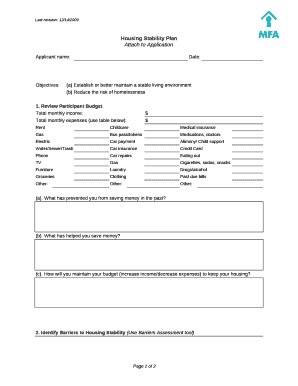  Housing Plan Template 2009-2024