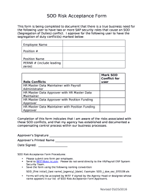 Risk Acceptance Form Template Word
