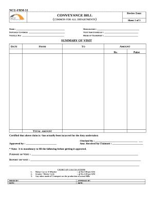 Conveyance Bill Format