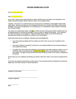 Probation Letter  Form