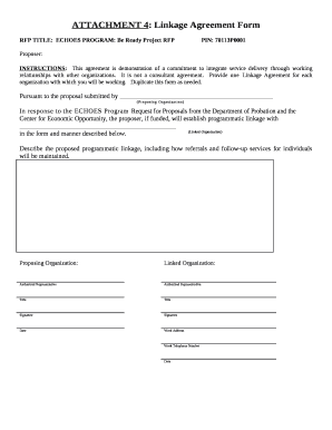 Linkage Agreement Template  Form