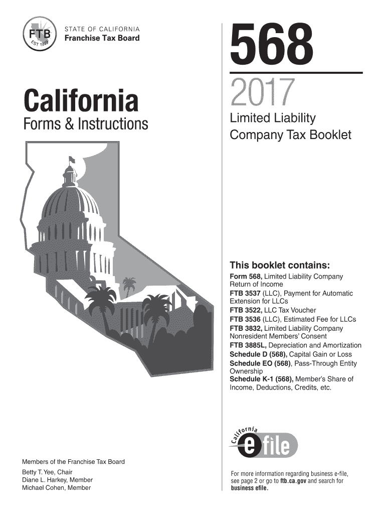  Form 568 Limited Liability Company Tax Franchise Tax Board 2018