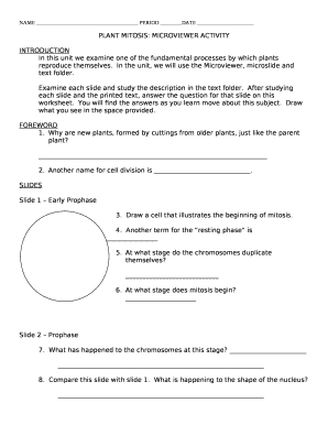 Plant Mitosis Microviewer Activity Answer Key  Form