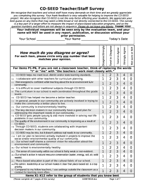 CO SEED TeacherStaff Survey  Form